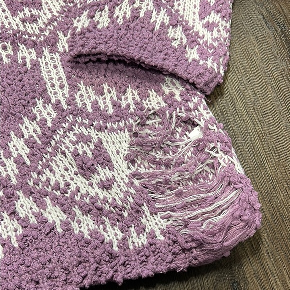 Purple Patterned Women's Sweater - Picture 2 of 3